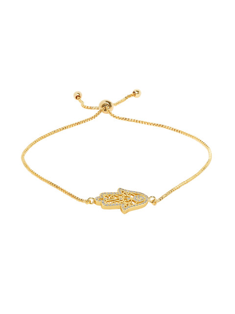 

Moon Dust Gold-Plated Embellished Evil Eye & Hamsa Charm Bracelet