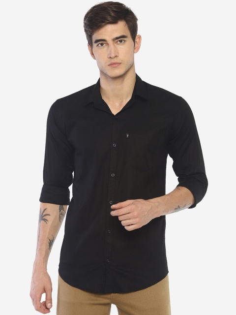 

LEVIZO Men Black Premium Regular Fit Solid Casual Shirt