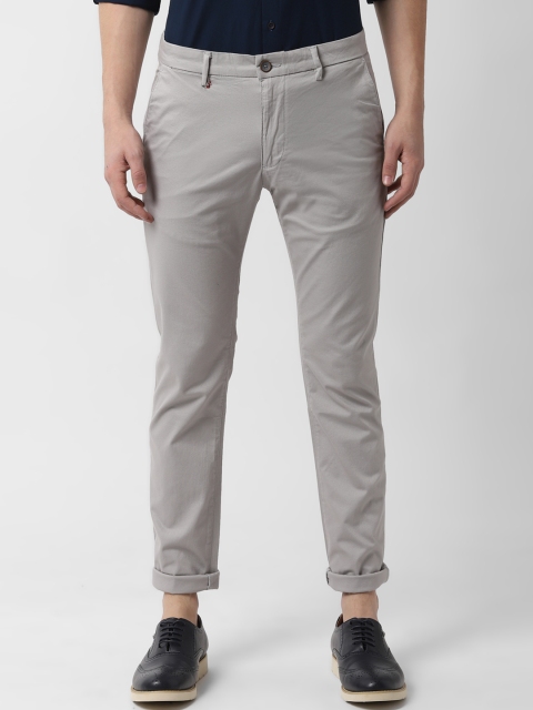 

Peter England Casuals Men Grey Slim Fit Self Design Regular Trousers