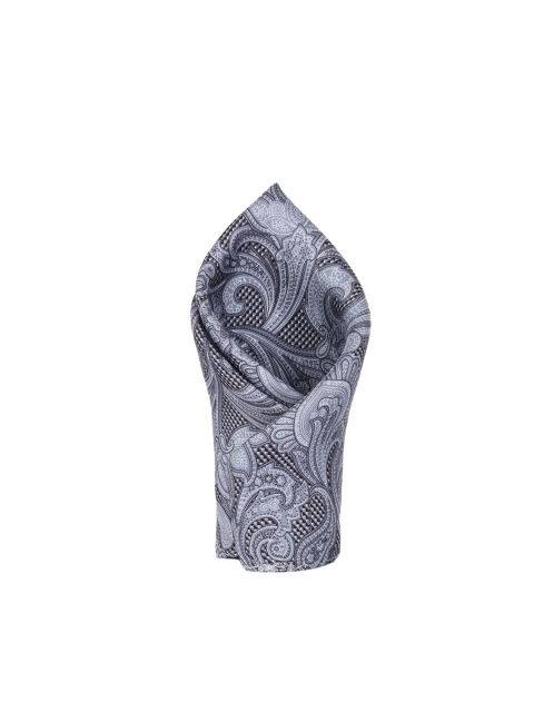 

Alvaro Castagnino Men Grey & Black Paisley Printed Silk Pocket Square