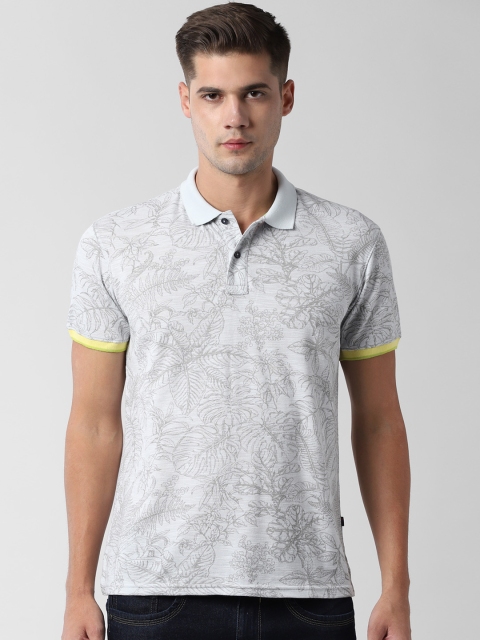

Peter England Casuals Men Grey Printed Polo Collar T-shirt