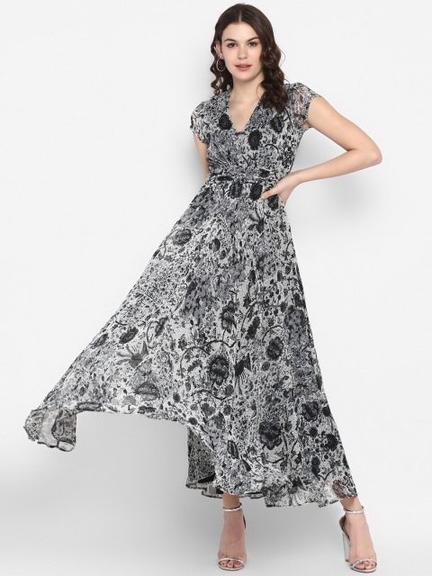 

The Vanca Women Black Floral Print Maxi Dress