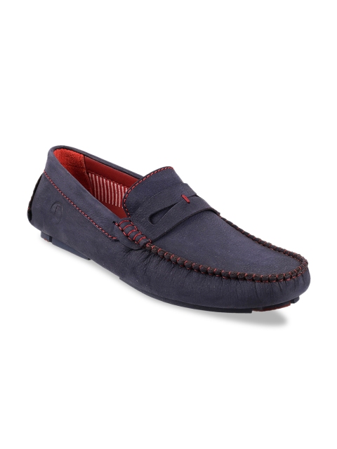 

Mochi Men Navy Blue Leather Loafers