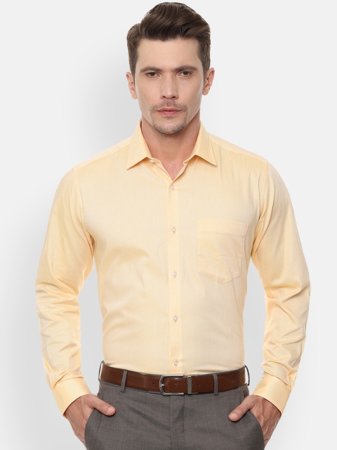 

Van Heusen Men Yellow Regular Fit Self Design Formal Shirt