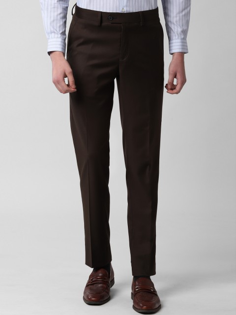 

Peter England Men Brown Slim Fit Solid Formal Trousers