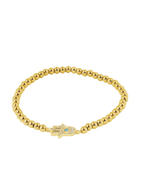 

Moon Dust Gold-Plated Evil Eye & Hamsa Designer Charm Bracelet
