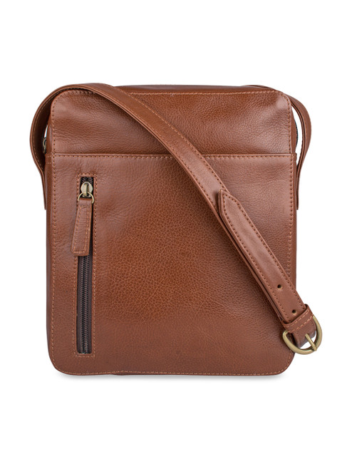 

Hidesign Men Tan Brown Solid Leather Messenger Bag