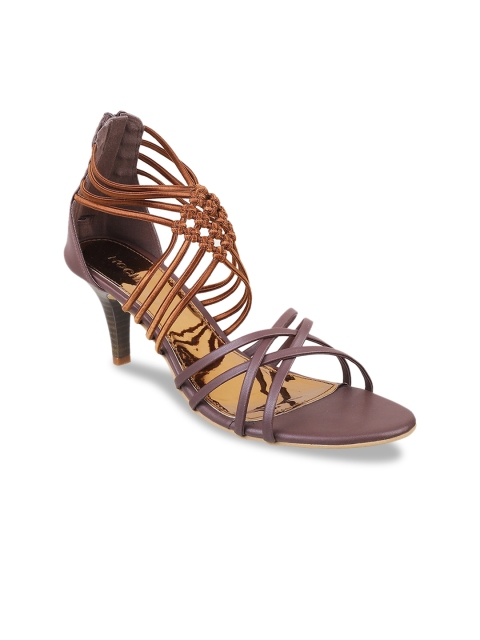 

Mochi Women Brown & Tan Solid Gladiator Stiletto Heels