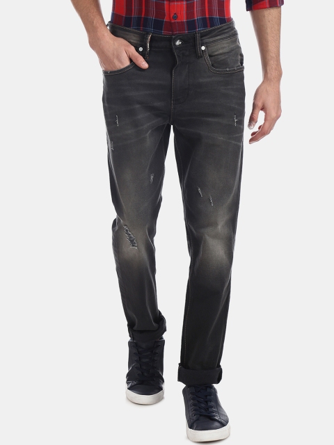 

Ed Hardy Men Black Slim Fit Mid-Rise Low Distress Stretchable Jeans