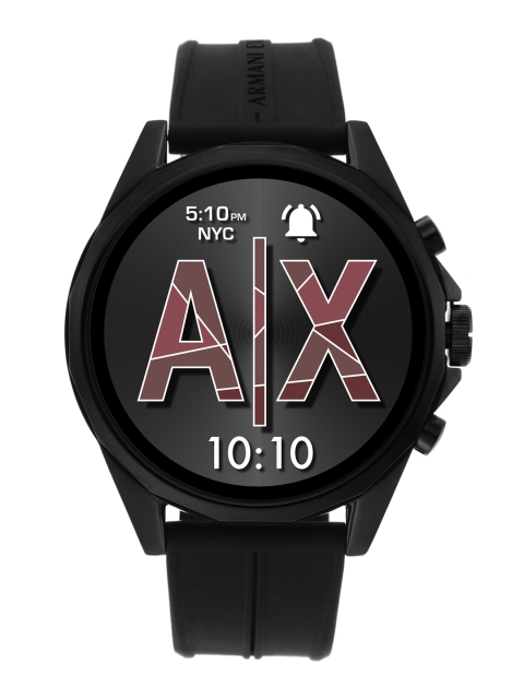 

Armani Exchange Men Black Silicone Touchscreen Swim-Proof Smartwatch AXT2007