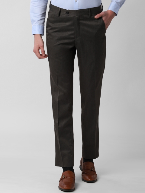

Peter England Men Brown Slim Fit Solid Formal Trousers