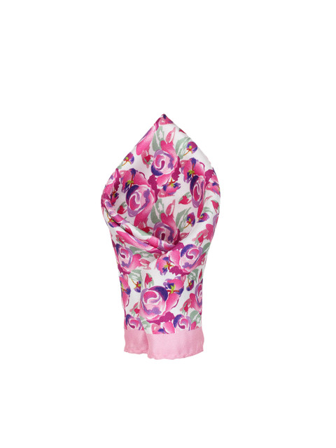 

Alvaro Castagnino Men Pink & Off-White Printed Silk Pocket Square