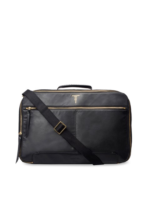 

Hidesign Men Black Solid Leather Messenger Bag
