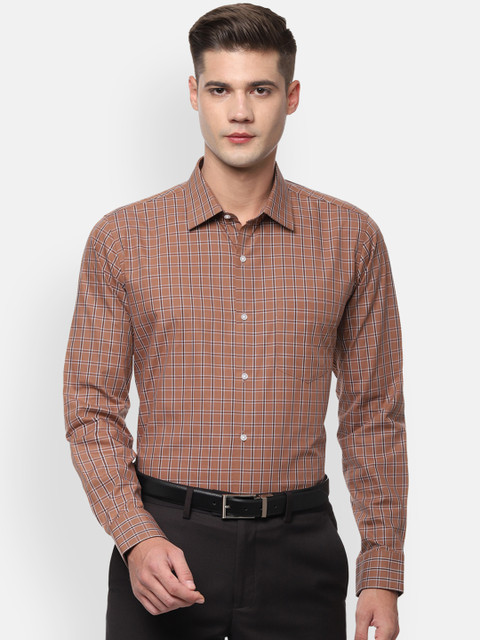 

Van Heusen Men Brown Slim Fit Checked Formal Shirt