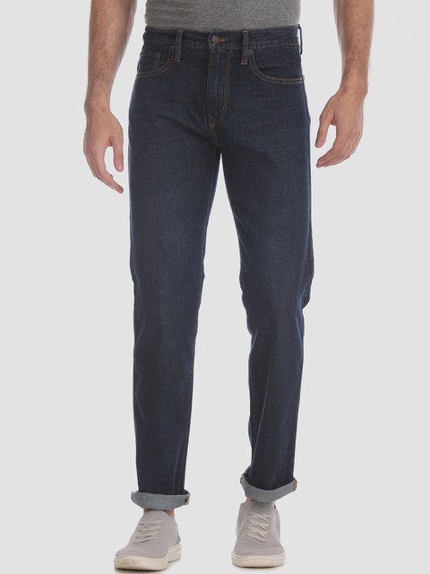 

GAP Men Navy Blue Straight Fit Mid-Rise Clean Look Jeans