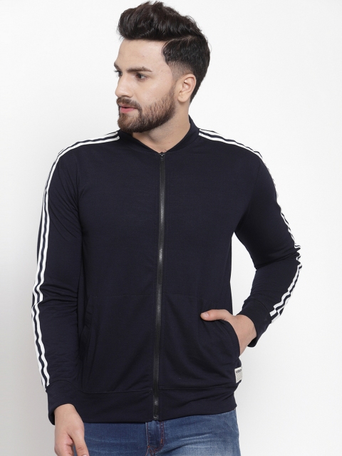 

Hubberholme Men Navy Blue & White Solid Sweatshirt