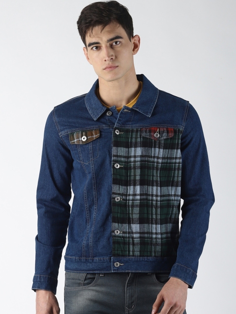 

Blue Saint Men Blue Checked Jacket