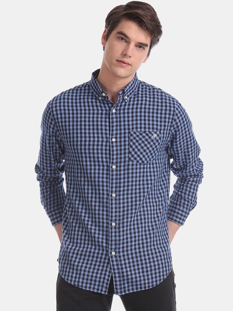 

Aeropostale Men Blue Slim Fit Checked Casual Shirt