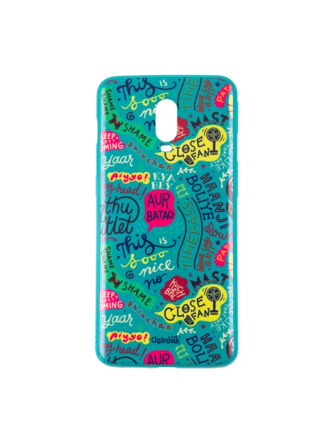 

Chumbak Things Indians Say Turquoise Blue & Pink Printed OnePlus 6T Mobile Case