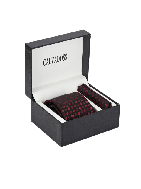 

Calvadoss Men Black & Red Printed Accessory Gift Set