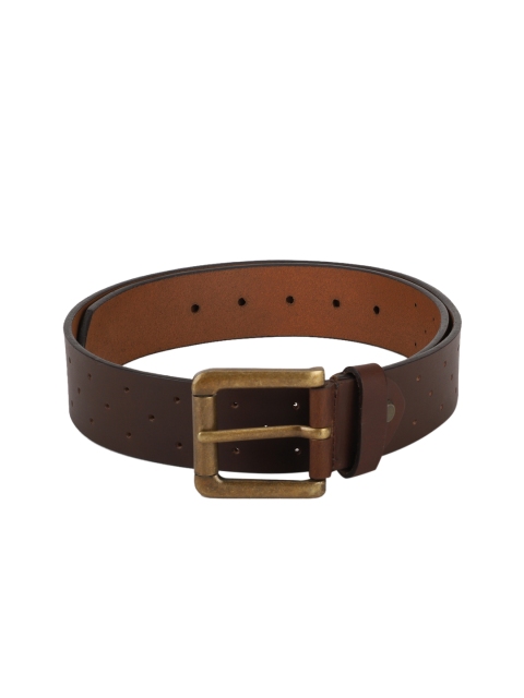 

Peter England Men Brown Solid Leather Belt