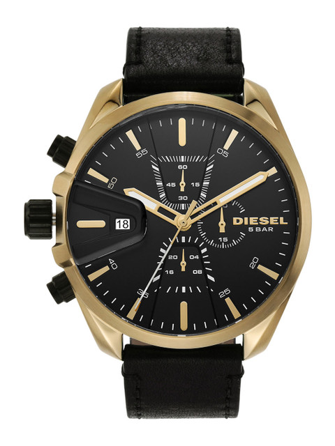 

DIESEL Men Black Leather Analogue Watch DZ4516I