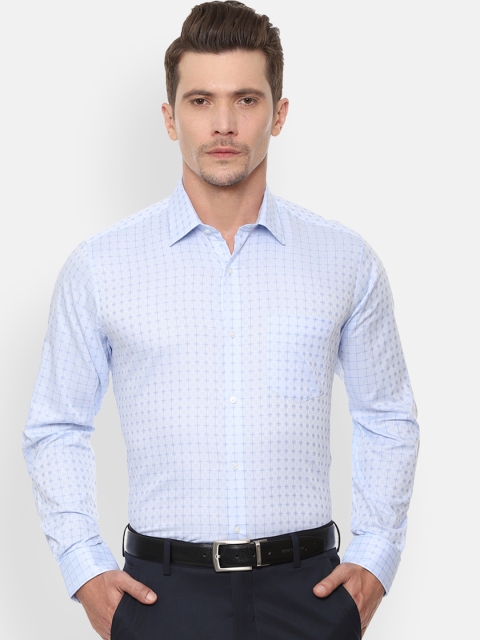

Van Heusen Men Blue Regular Fit Checked Formal Shirt