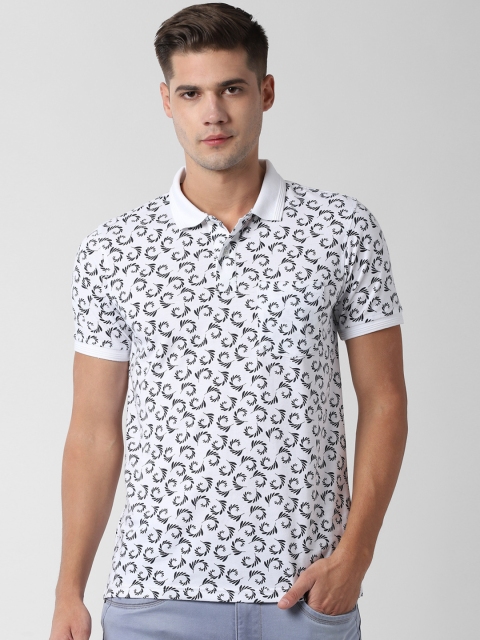 

Peter England Casuals Men White & Black Printed Polo Collar T-shirt
