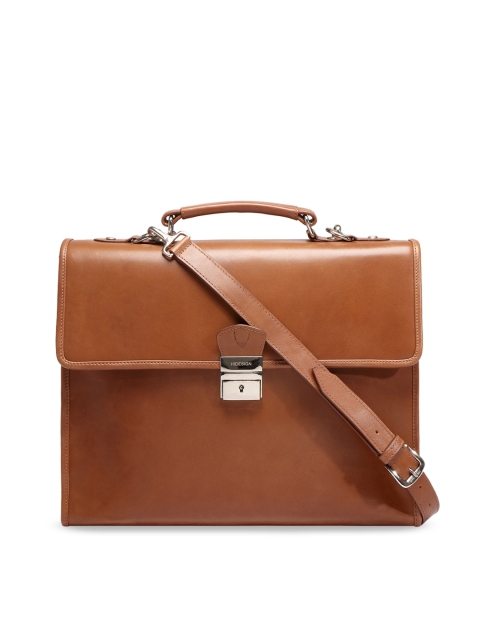 

Hidesign Men Tan Brown Solid Leather Messenger Bag