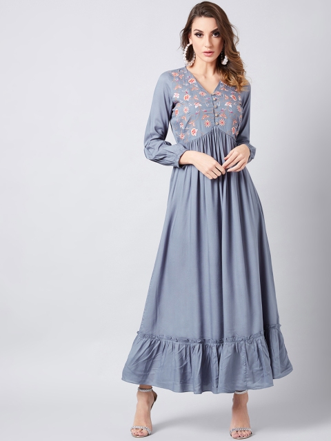 

Athena Women Printed Grey Maxi Dress