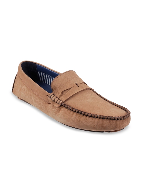 

Mochi Men Brown Leather Driving Shoes
