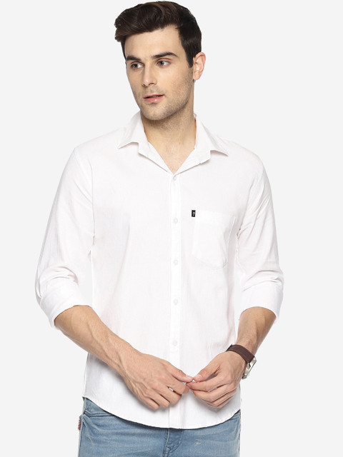 

LEVIZO Men White Premium Regular Fit Solid Casual Shirt