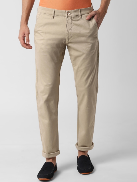 

Peter England Casuals Men Beige Slim Fit Solid Chinos
