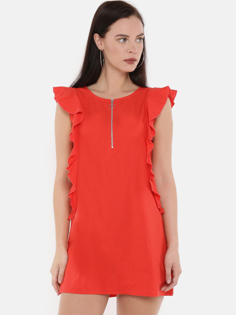 

Splash Women Solid Orange Sheath Dress