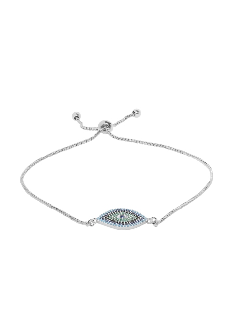 

Moon Dust Women Silver-Plated Evil Eye Bracelet, Blue