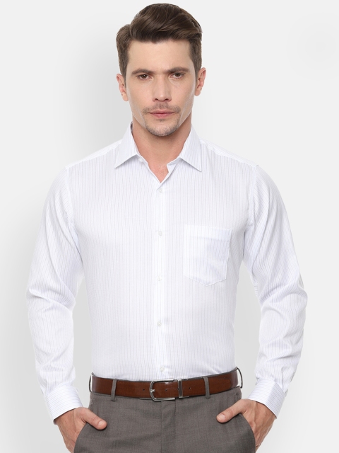 

Van Heusen Men White & Grey Striped Regular Fit Formal Shirt