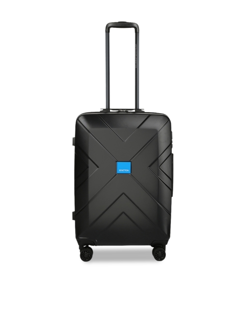 

United Colors of Benetton Black Solid Hard-Sided Medium Trolley Bag