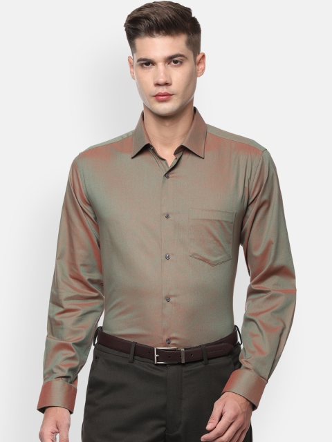 

Van Heusen Men Green & Red Regular Fit Self Design Formal Shirt
