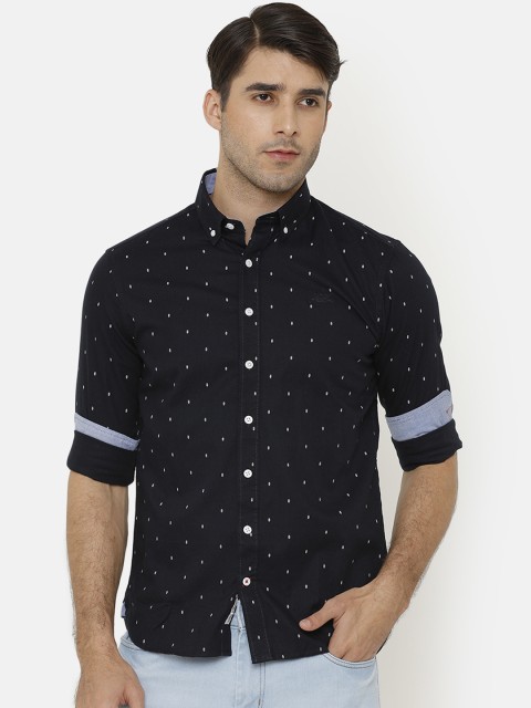 

Bar Harbour Men Navy Blue Slim Fit Printed Casual Shirt