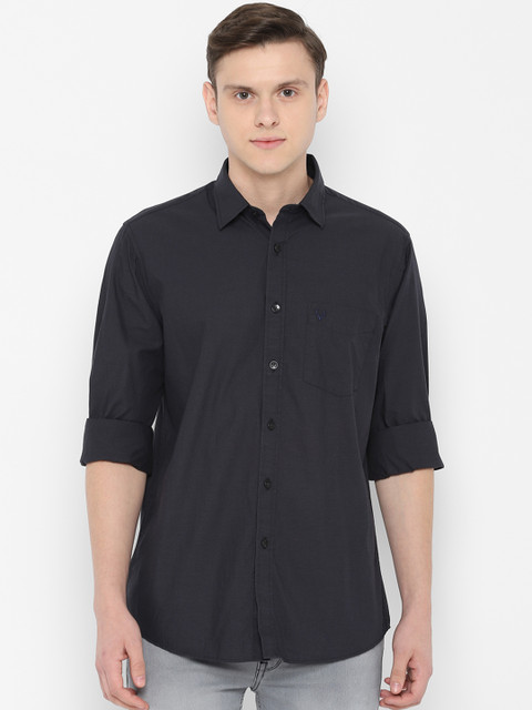 

Allen Solly Men Black Slim Fit Solid Casual Shirt