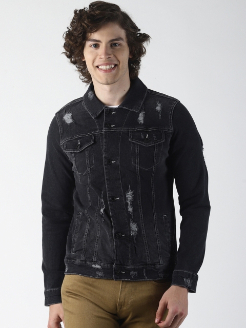 

Blue Saint Men Black Solid Jacket