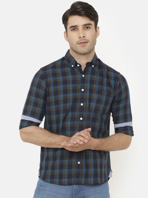 

Bar Harbour Men Blue Slim Fit Checked Casual Shirt