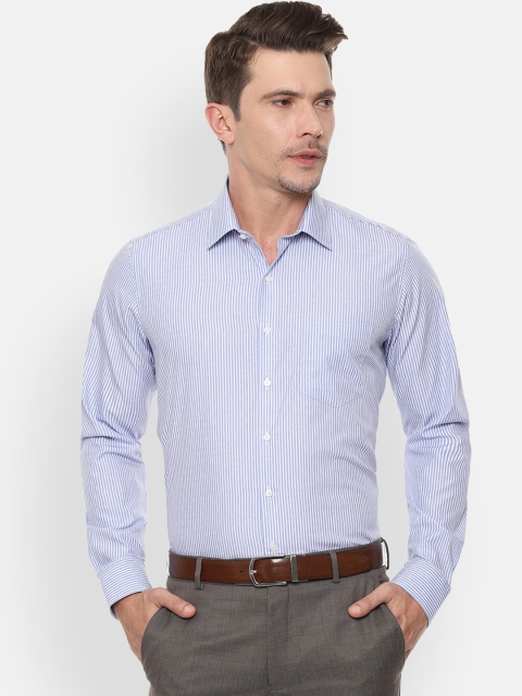 

Van Heusen Men Blue & White Slim Fit Striped Formal Shirt