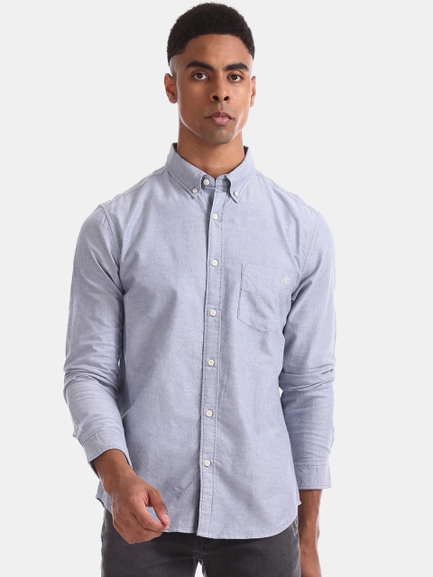

Aeropostale Men Blue Slim Fit Solid Casual Shirt
