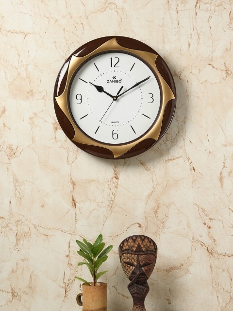 

ZANIBO White Round Solid 30.5 cm Analogue Wall Clock