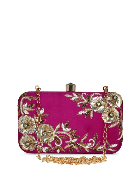 

Anekaant Purple Embroidered Box Clutch