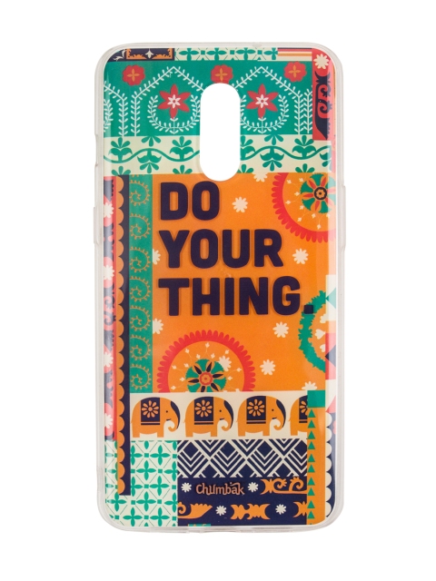 

Chumbak Teal Blue & Mustard Yellow Printed Do Your Thing OnePlus 7 Mobile Case
