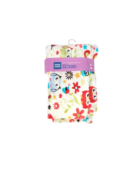 

MeeMee Cream-Coloured & Red Floral Mild Winter 300 GSM Single Bed Blanket