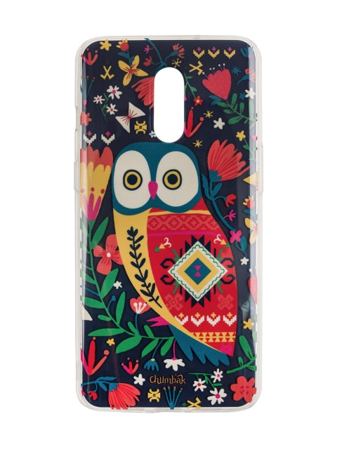 

Chumbak Multicoloured Printed Floral Owl OnePlus 7 Mobile Case, Red