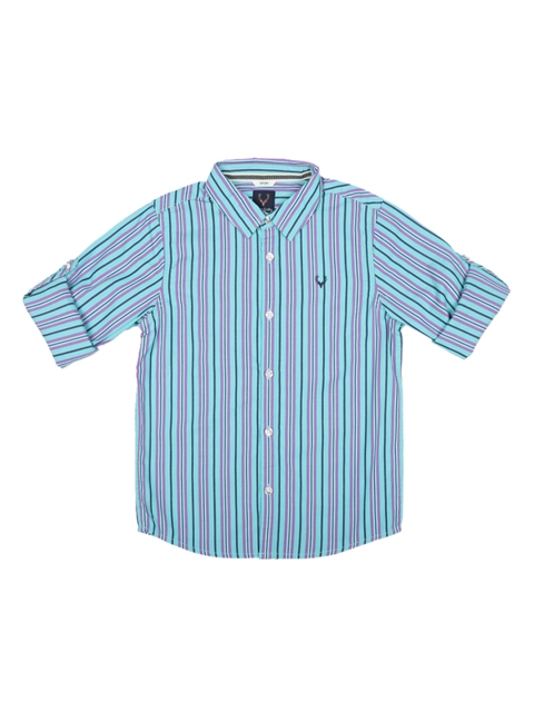 

Allen Solly Junior Boys Blue & Purple Regular Fit Striped Casual Shirt